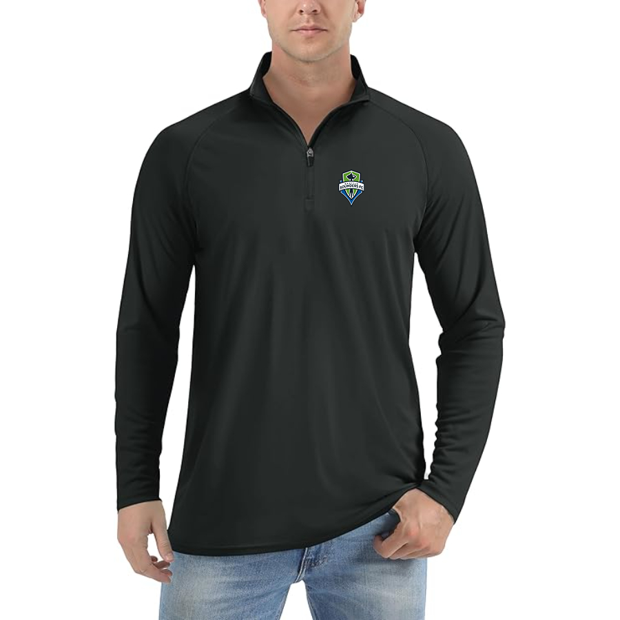Men’s  Seattle Sounders FC - Lightweight Quarter-Zip Athletic Shirt – Long Sleeve Performance Wear