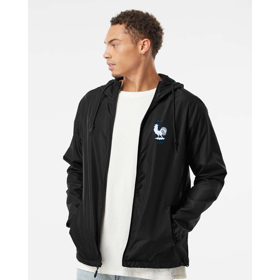Men’s  France National Soccer Team- Independent Trading Co. - Lightweight Windbreaker Full-Zip Jacket - EXP54LWZ
