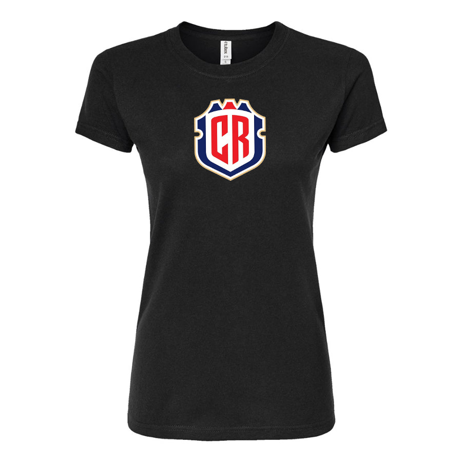 Women's Costa Rica National Soccer Team Round Neck T-Shirt