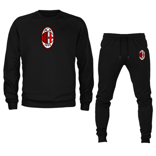 Men’s AC Milan Soccer Logo Crewneck Sweatshirt Joggers Suit