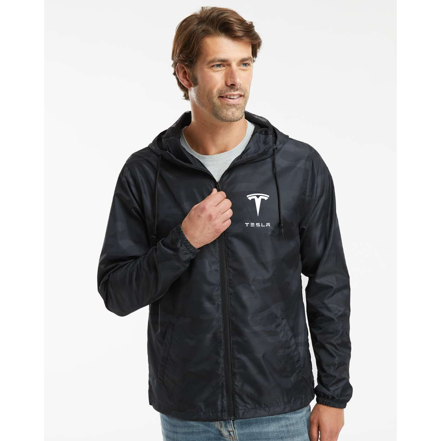 Men’s Tesla Car - Independent Trading Co. - Lightweight Windbreaker Full-Zip Jacket - EXP54LWZ