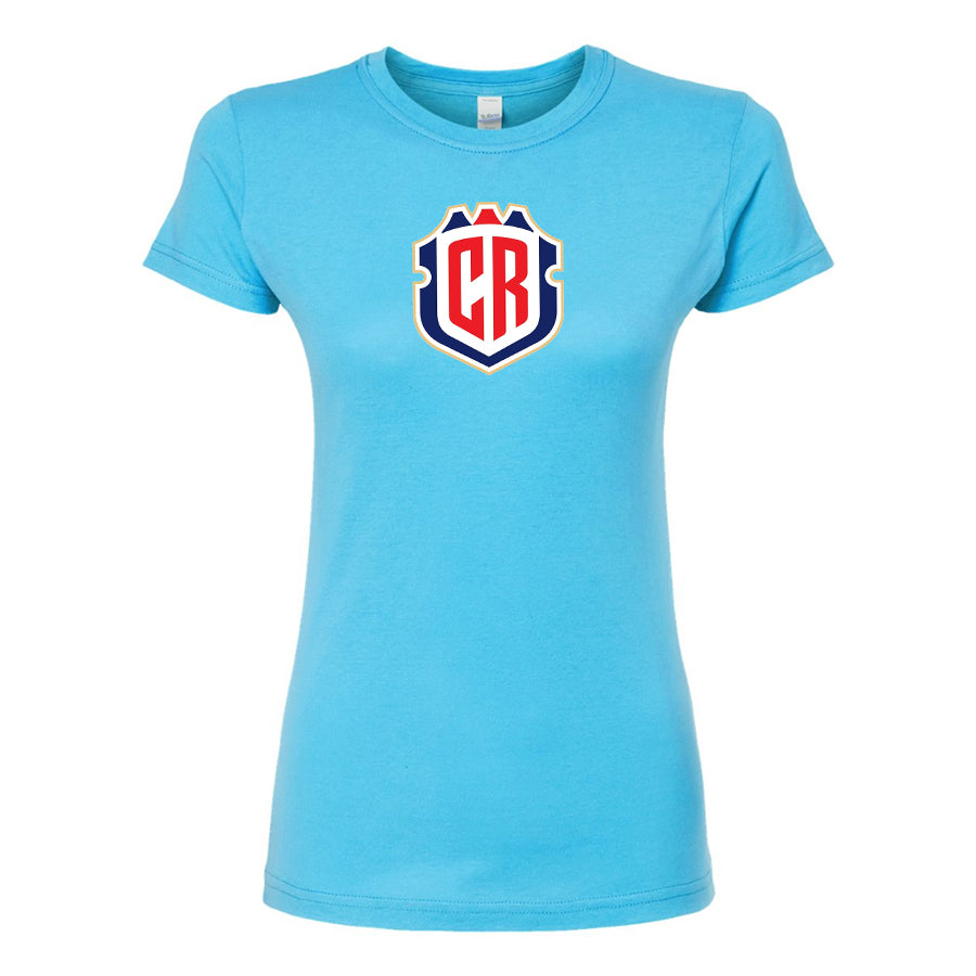 Women's Costa Rica National Soccer Team Round Neck T-Shirt