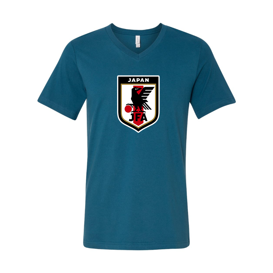 Men’s Japan National Soccer Team - BELLA + CANVAS - Jersey V-Neck Tee - 3005