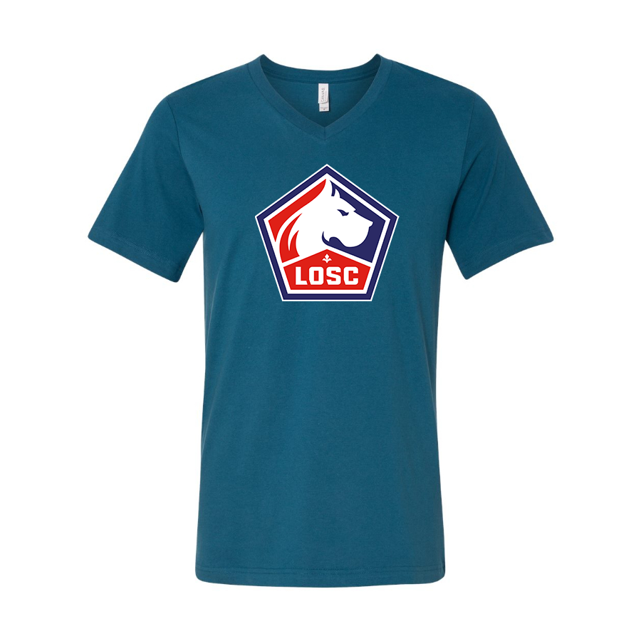 Men’s  Lille Olympique FC - BELLA + CANVAS - Jersey V-Neck Tee - 3005
