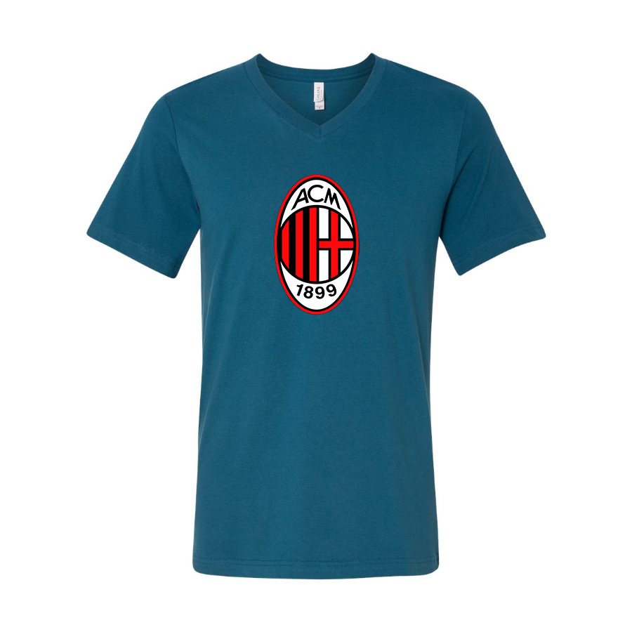 Men’s AC Milan Soccer- BELLA + CANVAS - Jersey V-Neck Tee - 3005