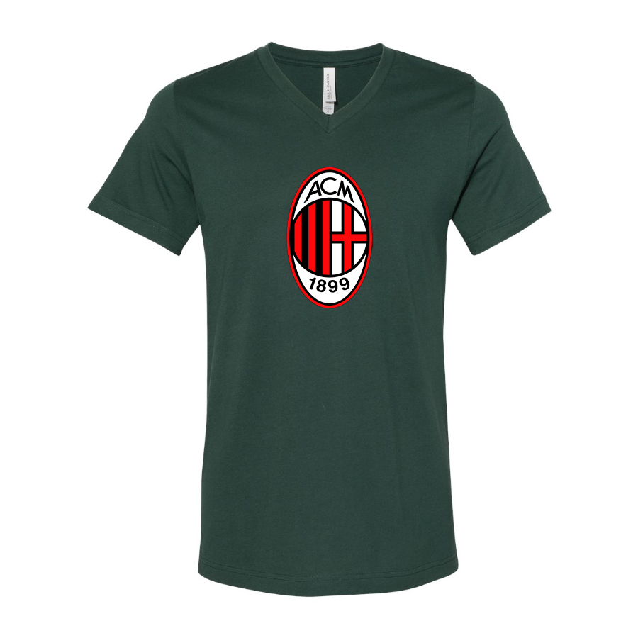 Men’s AC Milan Soccer- BELLA + CANVAS - Jersey V-Neck Tee - 3005