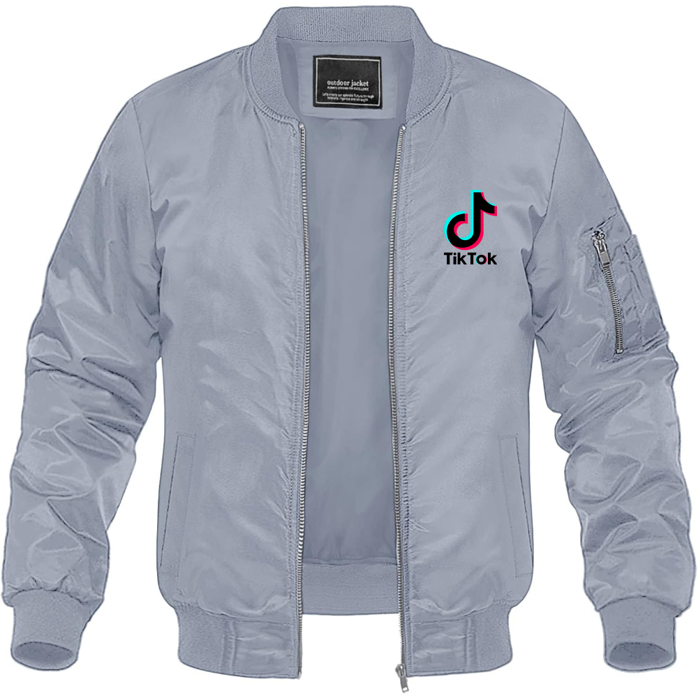 Men's TikTok Social Lightweight Bomber Jacket Windbreaker Softshell Varsity Jacket Coat