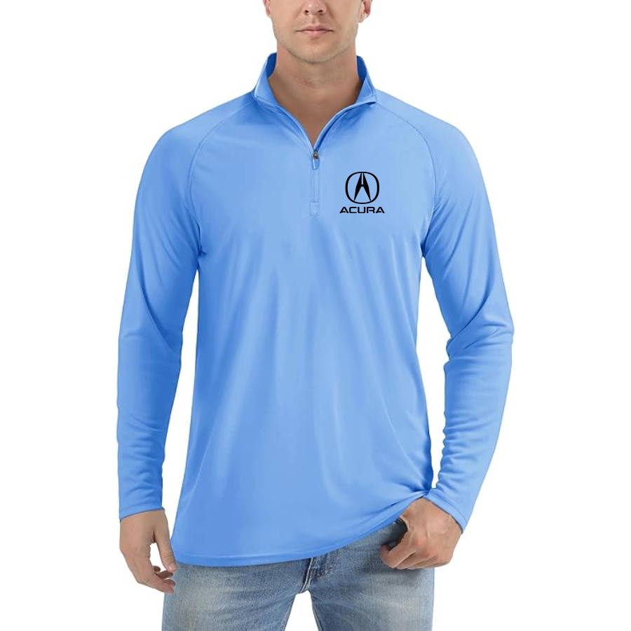 Men’s Acura Car - Lightweight Quarter-Zip Athletic Shirt – Long Sleeve Polyester Wear