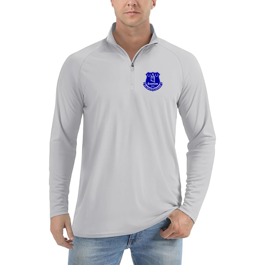 Men’s  Everton FC - Lightweight Quarter-Zip Athletic Shirt – Long Sleeve Performance Wear