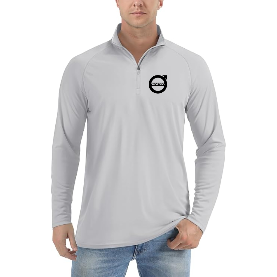 Men’s Volvo Car - Lightweight Quarter-Zip Athletic Shirt – Long Sleeve Polyester Wear