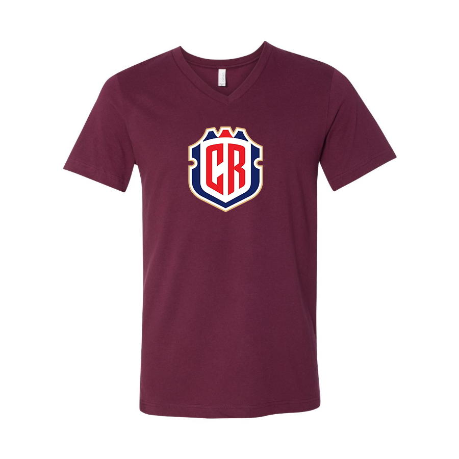 Men’s Costa Rica National Soccer Team - BELLA + CANVAS - Jersey V-Neck Tee - 3005