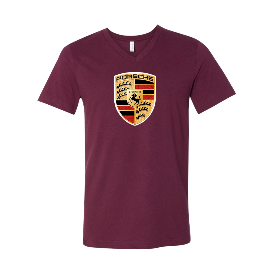 Men’s Porsche Car - BELLA + CANVAS - Jersey V-Neck Tee - 3005