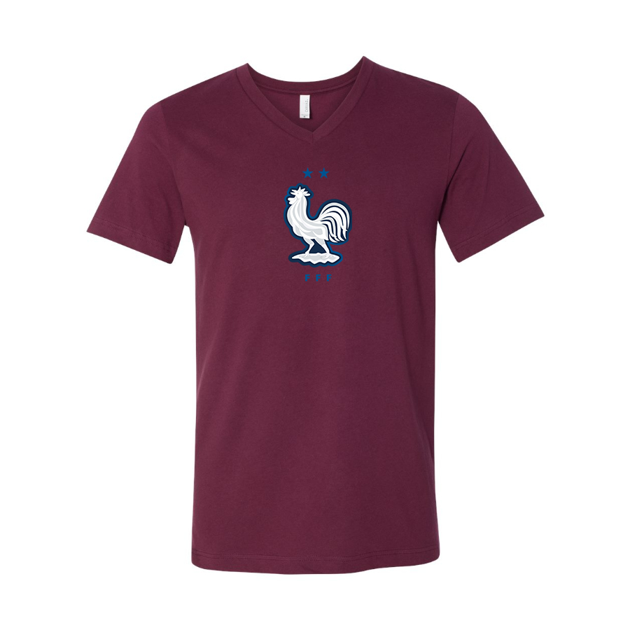 Men’s France National Soccer Team - BELLA + CANVAS - Jersey V-Neck Tee - 3005