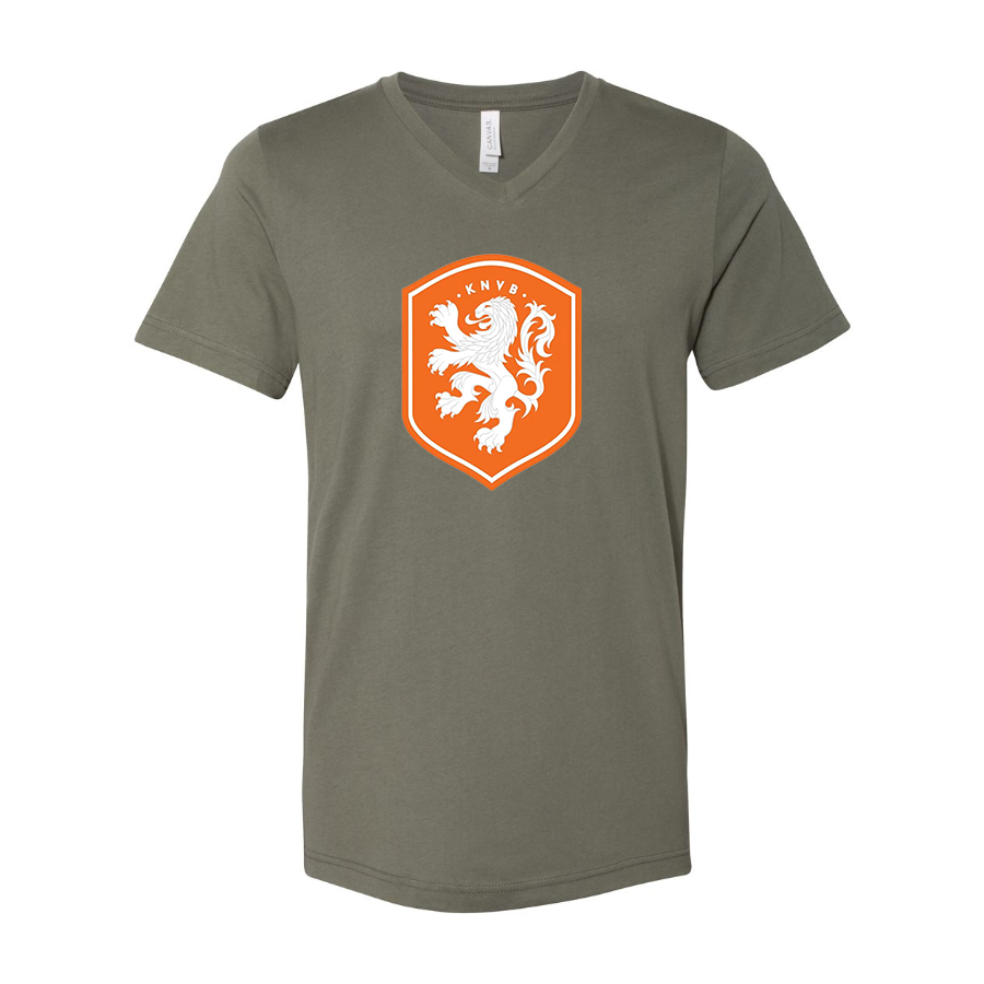 Men’s  Netherlands National Soccer Team  - BELLA + CANVAS - Jersey V-Neck Tee - 3005