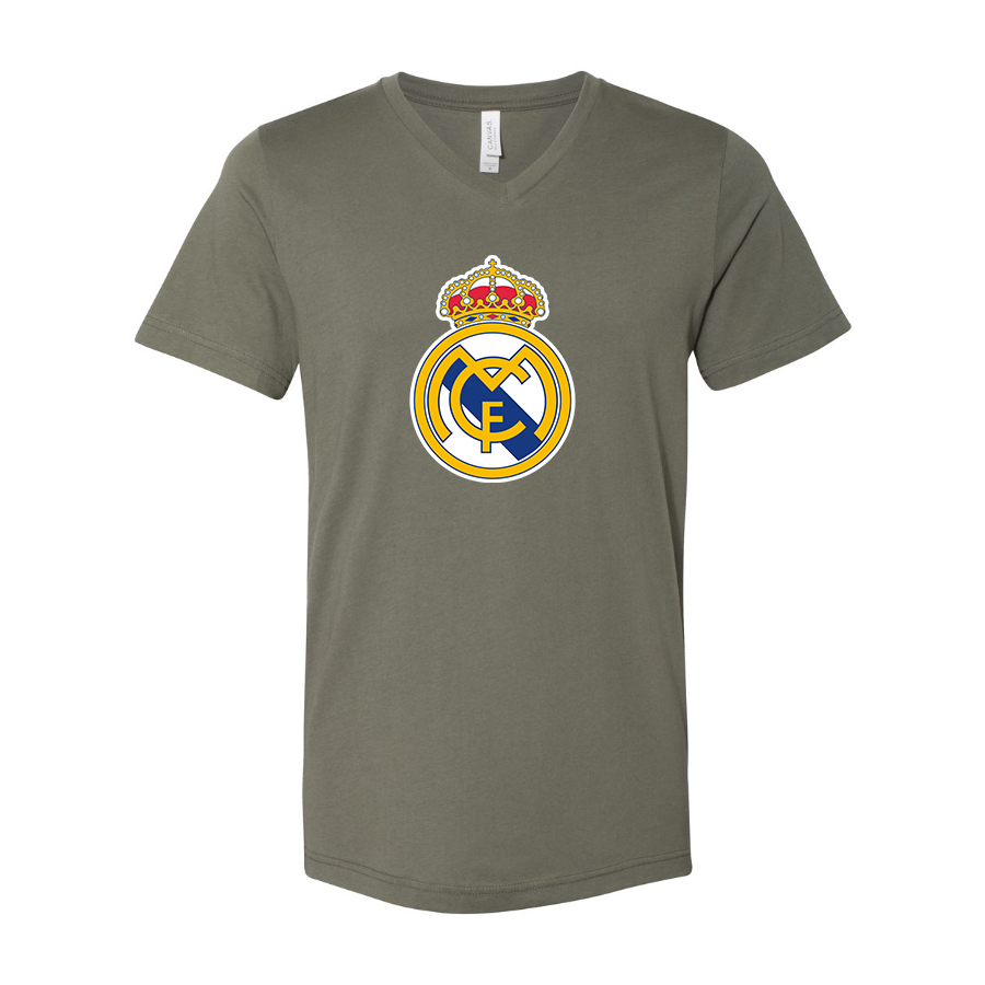 Men’s Real Madrid Soccer  - BELLA + CANVAS - Jersey V-Neck Tee - 3005