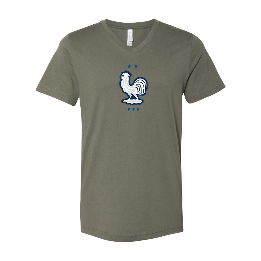 Men’s France National Soccer Team - BELLA + CANVAS - Jersey V-Neck Tee - 3005