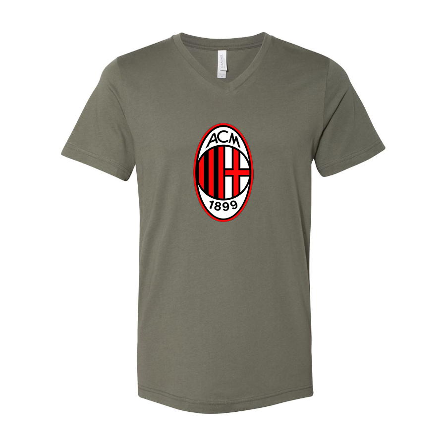 Men’s AC Milan Soccer- BELLA + CANVAS - Jersey V-Neck Tee - 3005