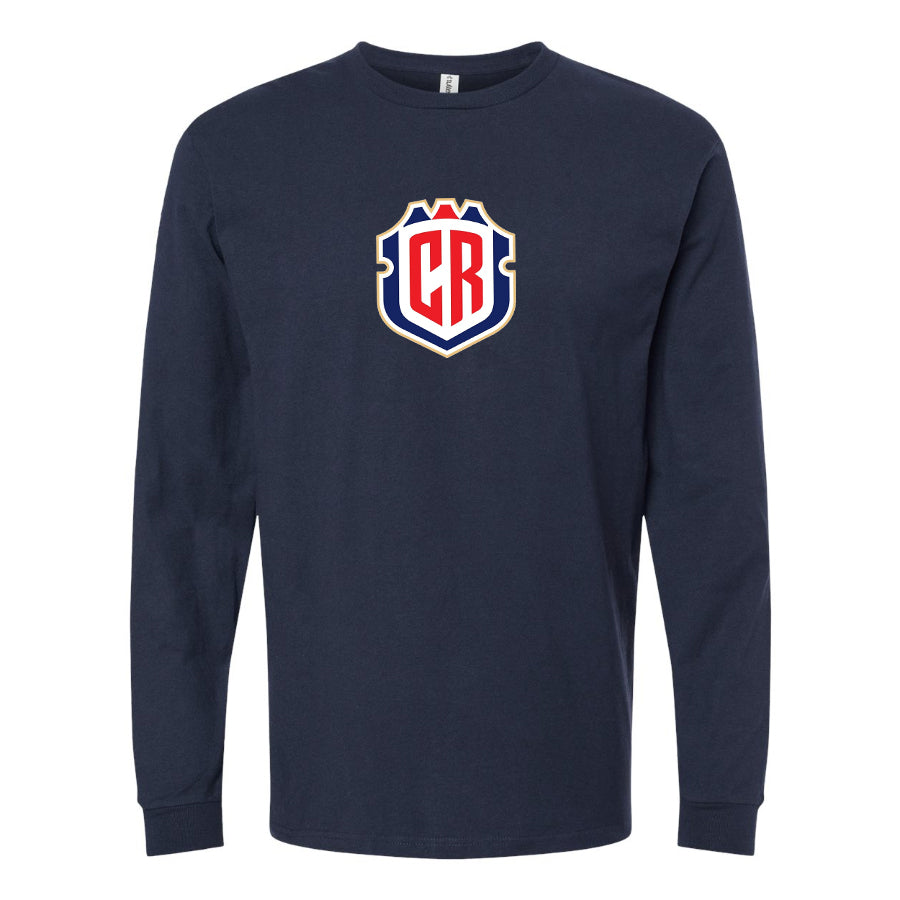 Youth Kids Costa Rica National Soccer Team Long Sleeve T-Shirt