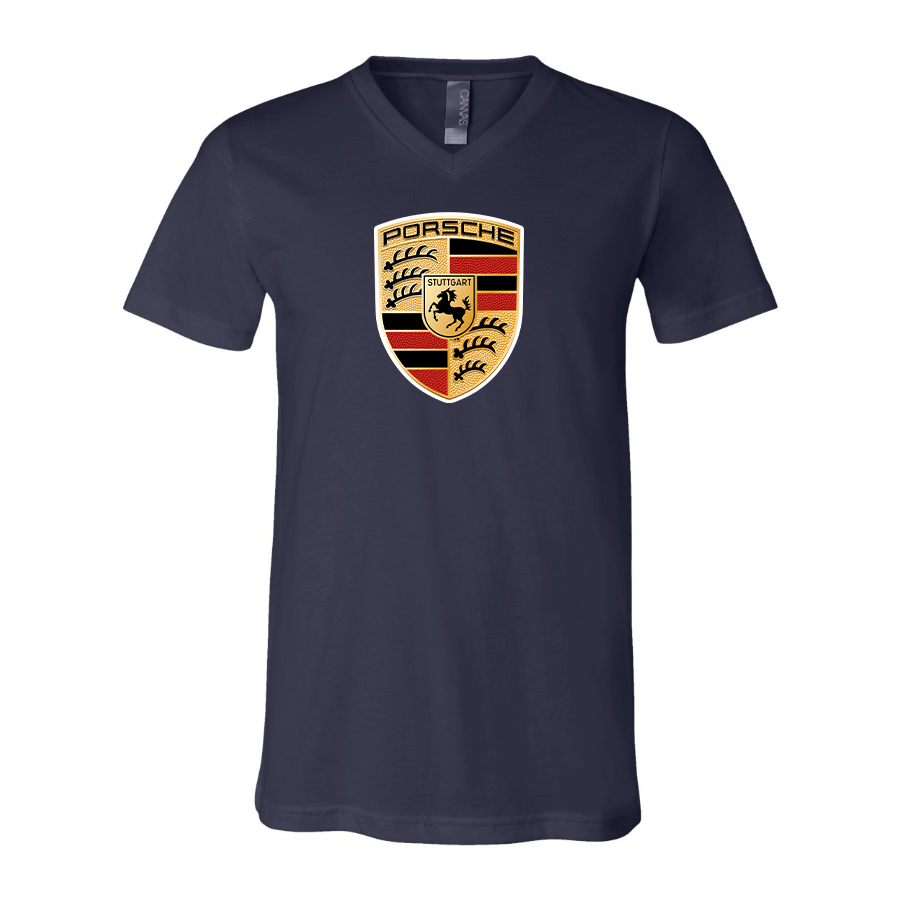 Men’s Porsche Car - BELLA + CANVAS - Jersey V-Neck Tee - 3005