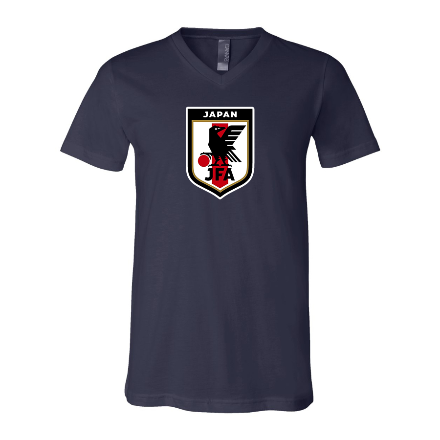 Men’s Japan National Soccer Team - BELLA + CANVAS - Jersey V-Neck Tee - 3005