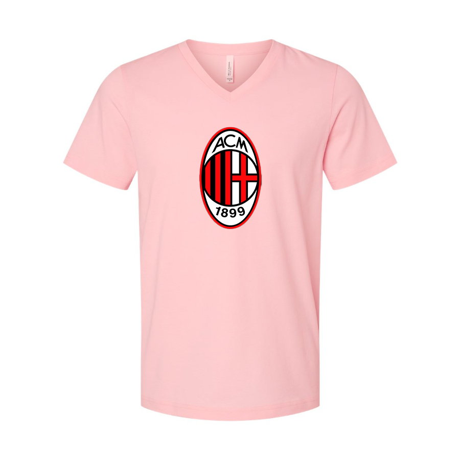 Men’s AC Milan Soccer- BELLA + CANVAS - Jersey V-Neck Tee - 3005