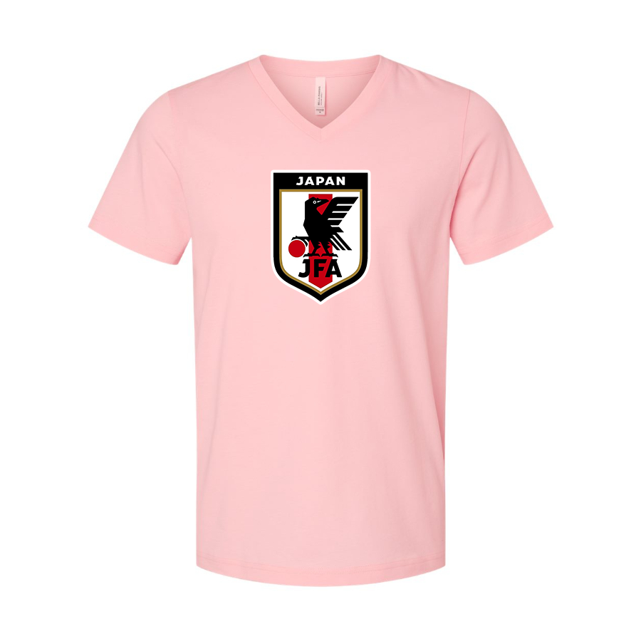 Men’s Japan National Soccer Team - BELLA + CANVAS - Jersey V-Neck Tee - 3005