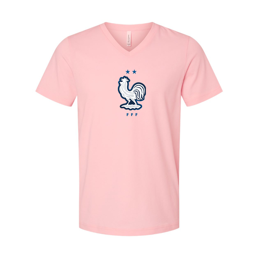 Men’s France National Soccer Team - BELLA + CANVAS - Jersey V-Neck Tee - 3005