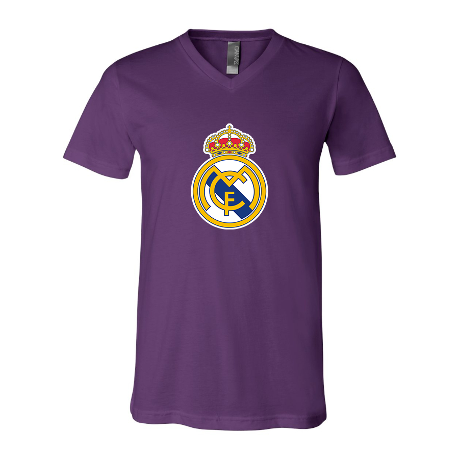 Men’s Real Madrid Soccer  - BELLA + CANVAS - Jersey V-Neck Tee - 3005