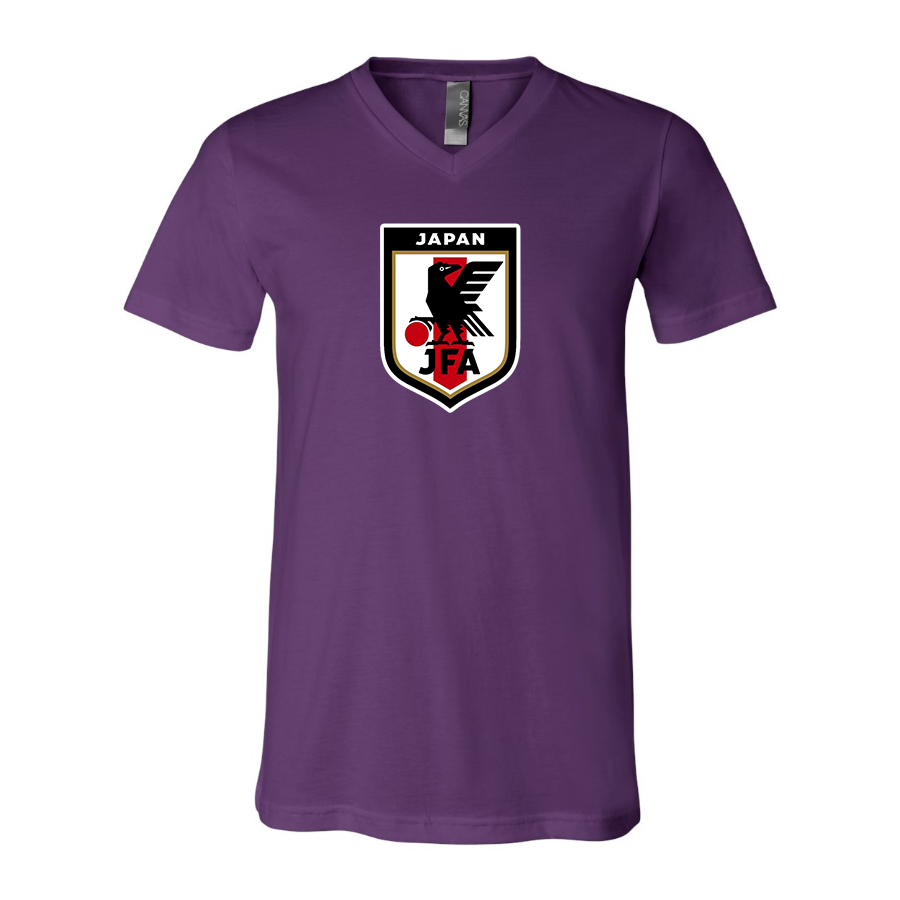Men’s Japan National Soccer Team - BELLA + CANVAS - Jersey V-Neck Tee - 3005