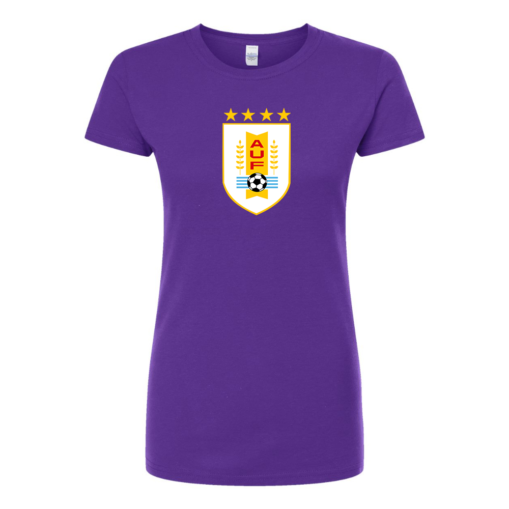 Women's Uruguay National Soccer Team Round Neck T-Shirt