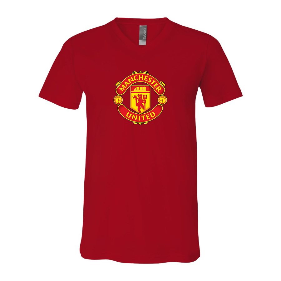 Men’s  Manchester United Soccer - BELLA + CANVAS - Jersey V-Neck Tee - 3005