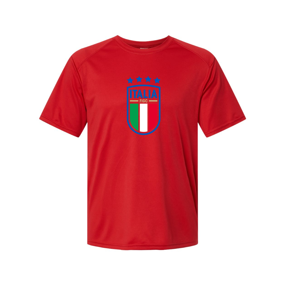 Youth Kids Italy National Soccer Performance T-Shirt