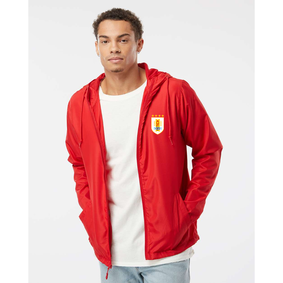 Men’s Uruguay National Soccer Team  - Independent Trading Co. - Lightweight Windbreaker Full-Zip Jacket - EXP54LWZ
