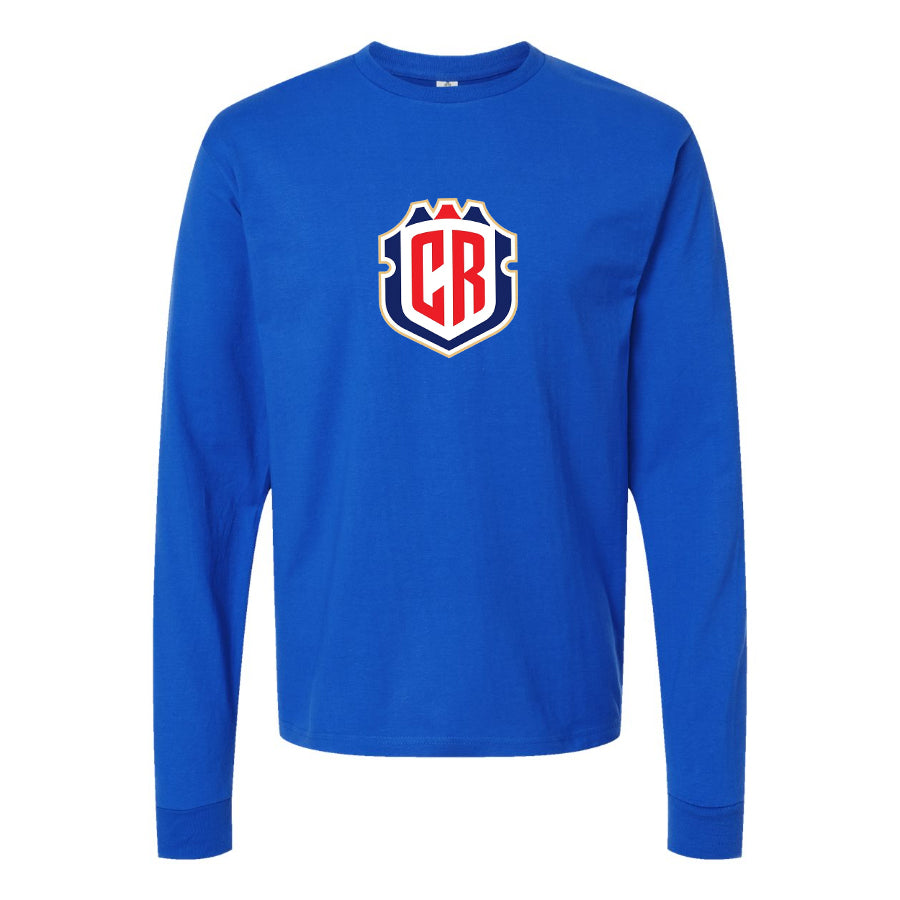 Youth Kids Costa Rica National Soccer Team Long Sleeve T-Shirt