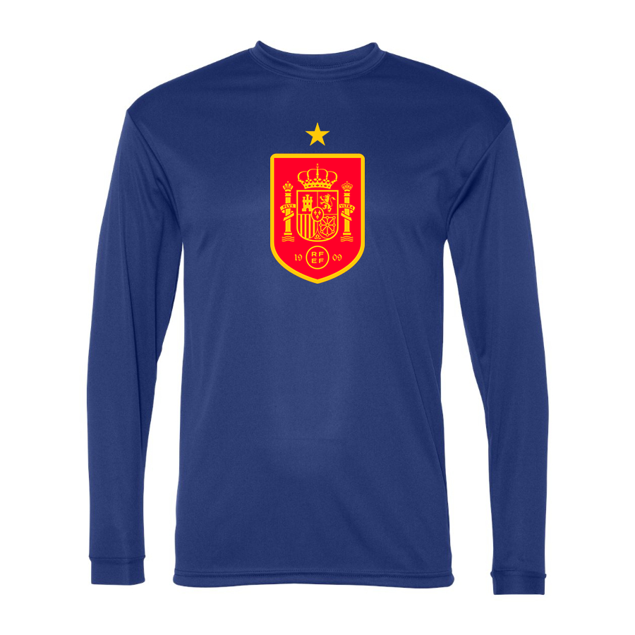 Men’s Spain Red Logo National Soccer Team - C2 Sport - Performance Long Sleeve T-Shirt - 5104