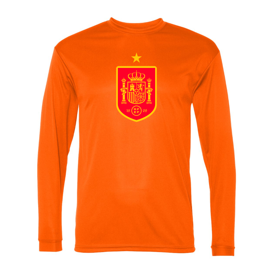 Men’s Spain Red Logo National Soccer Team - C2 Sport - Performance Long Sleeve T-Shirt - 5104