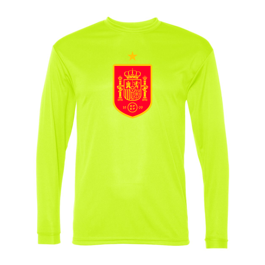 Men’s Spain Red Logo National Soccer Team - C2 Sport - Performance Long Sleeve T-Shirt - 5104