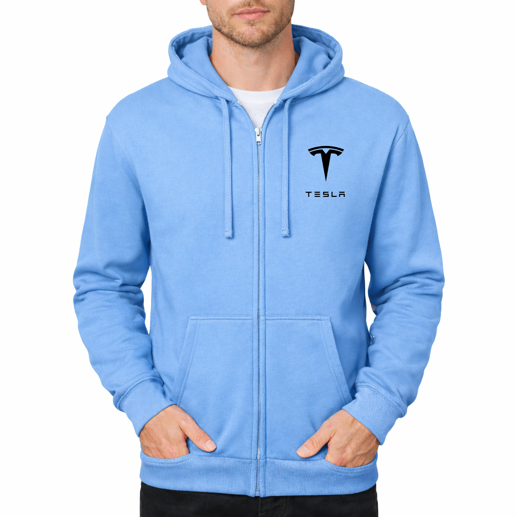 Men’s Tesla Motorsports Car Zipper Hoodie