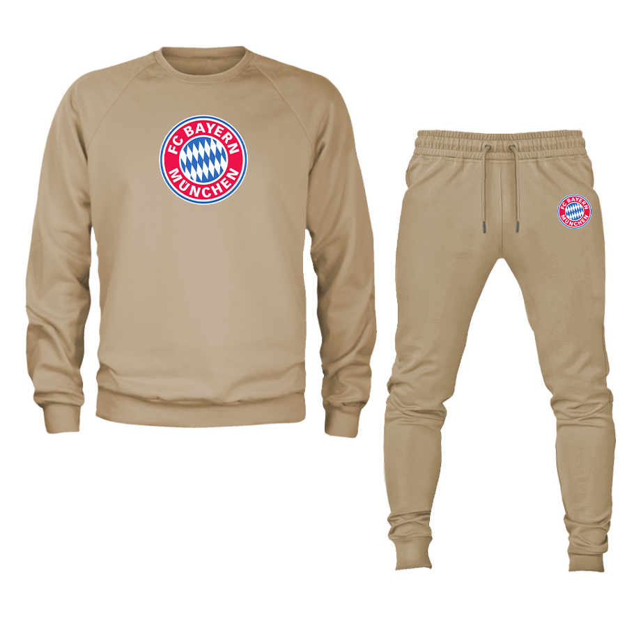 Men's F.C. Bayern Munchen Soccer Logo Crewneck Sweatshirt Joggers Suit