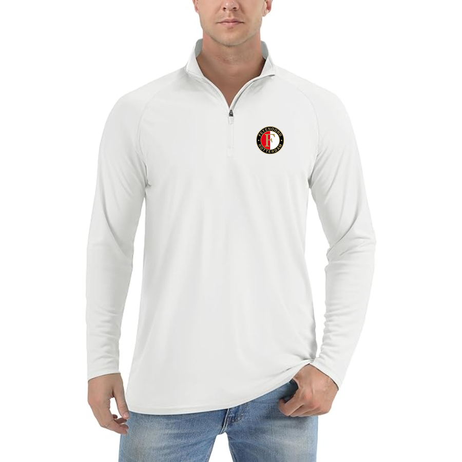 Men’s  Feyenoord FC  - Lightweight Quarter-Zip Athletic Shirt – Long Sleeve Performance Wear