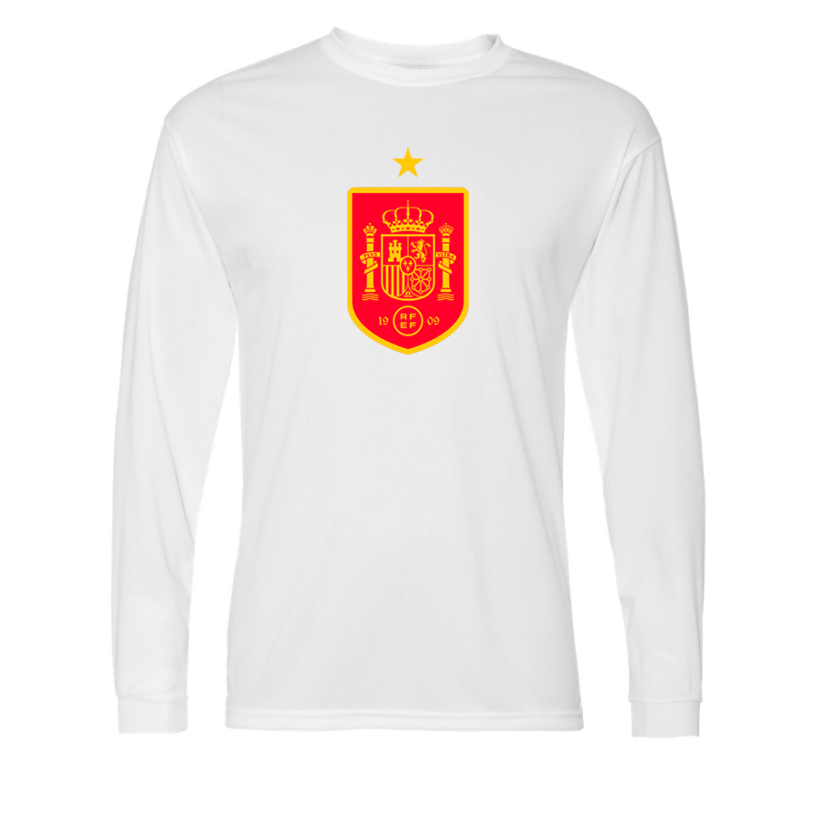 Men’s Spain Red Logo National Soccer Team - C2 Sport - Performance Long Sleeve T-Shirt - 5104