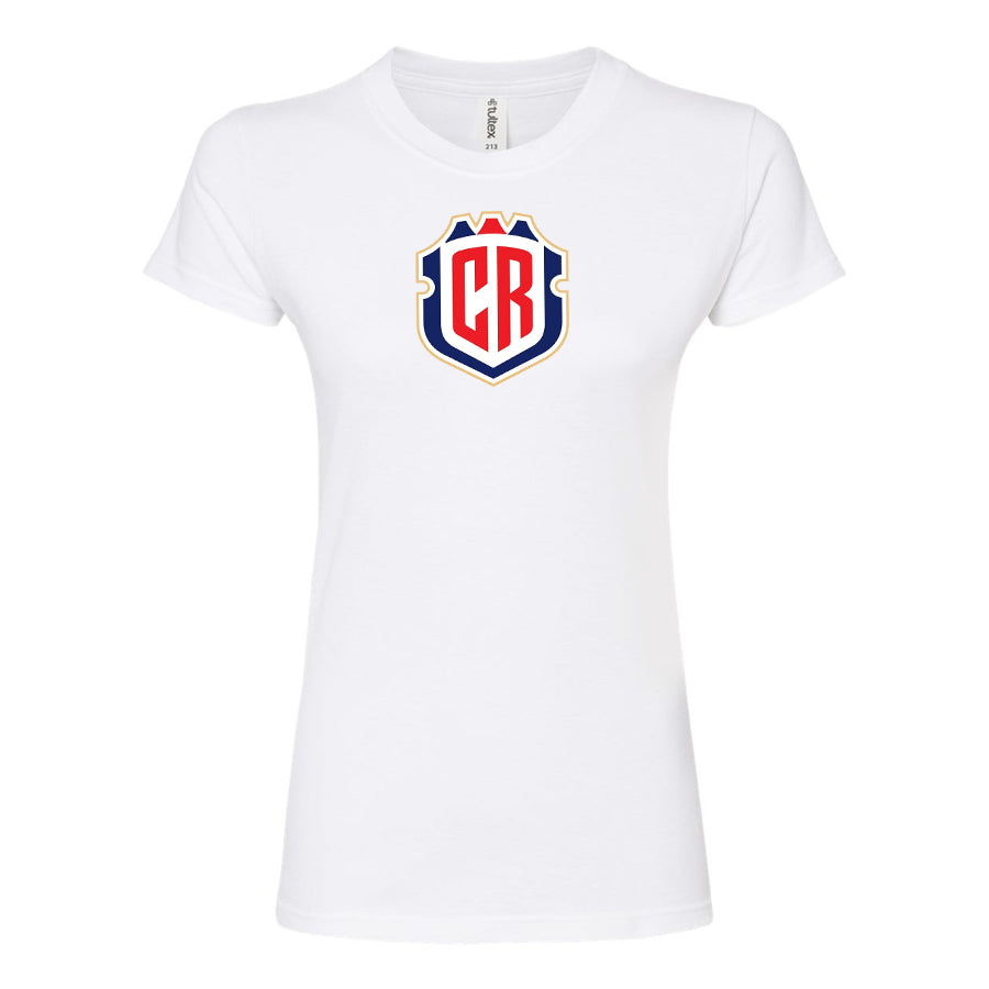 Women's Costa Rica National Soccer Team Round Neck T-Shirt