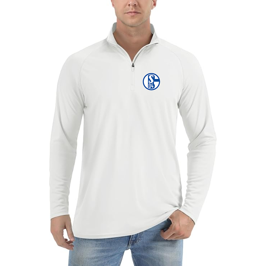 Men’s  Schalke 04 FC - Lightweight Quarter-Zip Athletic Shirt – Long Sleeve Performance Wear