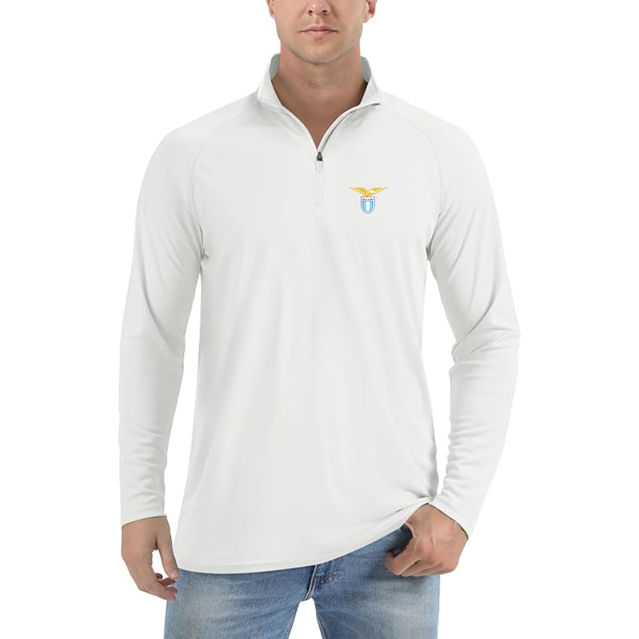 Men’s Lazio FC- Lightweight Quarter-Zip Athletic Shirt – Long Sleeve Performance Wear