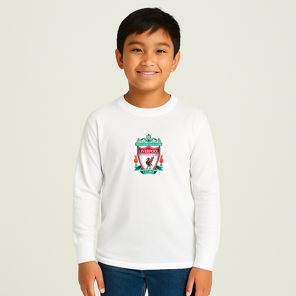 Youth Kids Liverpool Football Club Est.1892 Long Sleeve T-Shirt