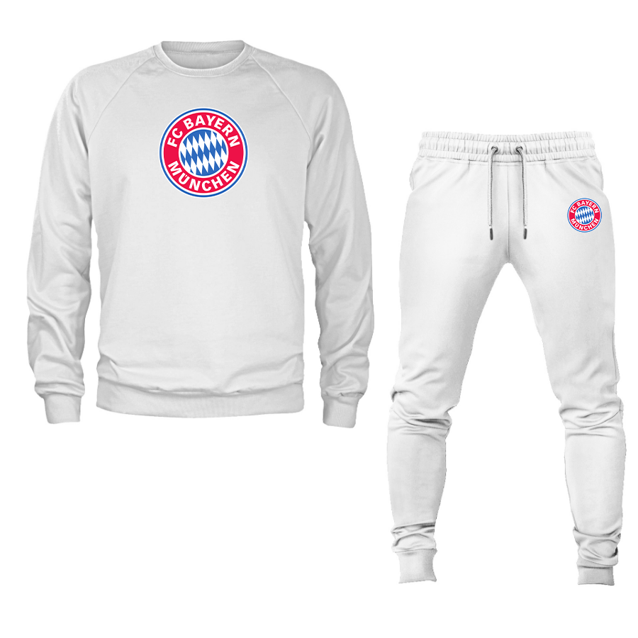 Men's F.C. Bayern Munchen Soccer Logo Crewneck Sweatshirt Joggers Suit